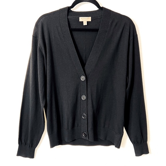 Burberry Button Up Sweater Black Medium - Picture 2 of 10